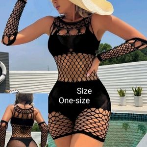 Lingerie dress with gloves